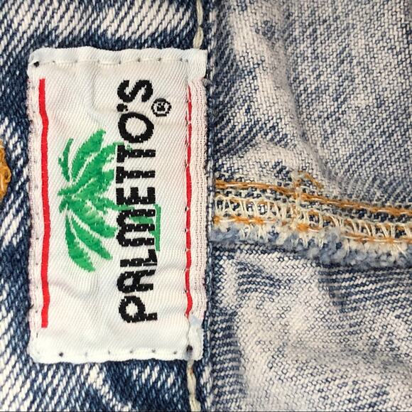 Palmetto's Vintage 1980s Acid Wash High Rise Denim Mini Skirt size 9 - Picture 3 of 13